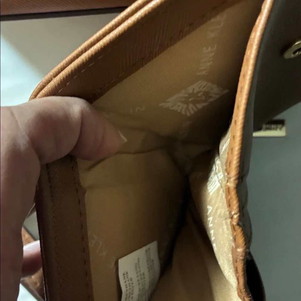 Anne Klein Chestnut Brown Saffiano Crossbody with Matching Wallet